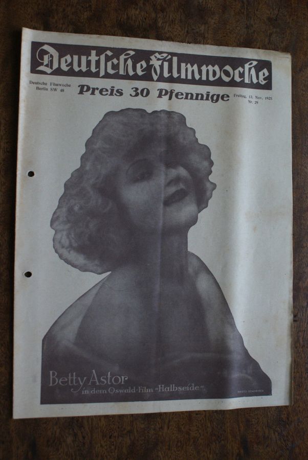 DEUTSCHE FILMWOCHE magazine side cover Issue 29 13 November 1925