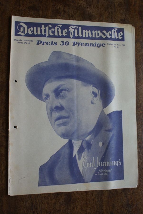DEUTSCHE FILMWOCHE magazine side cover Issue 30 20 November 1925