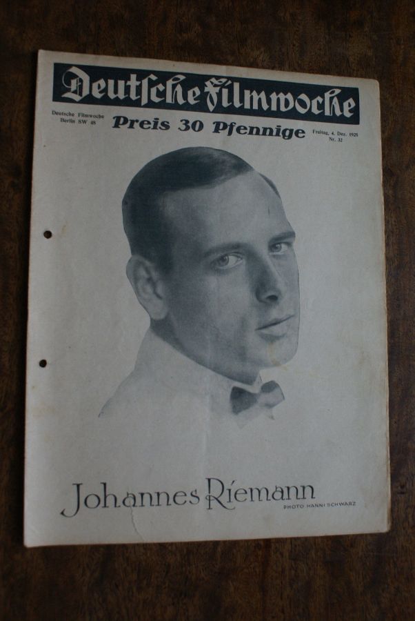 DEUTSCHE FILMWOCHE magazine side cover Issue 32 4 December 1925