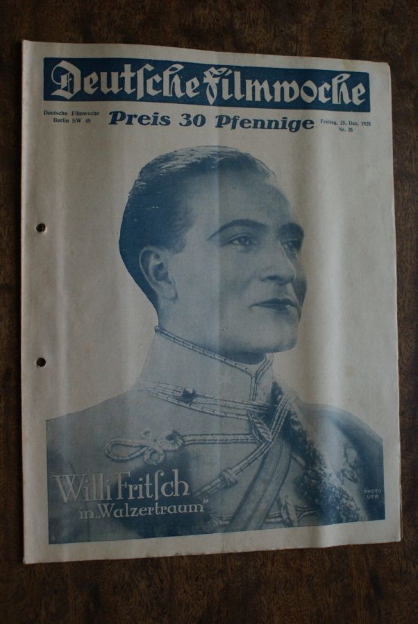 DEUTSCHE FILMWOCHE magazine side cover Issue 35 25 December 1925