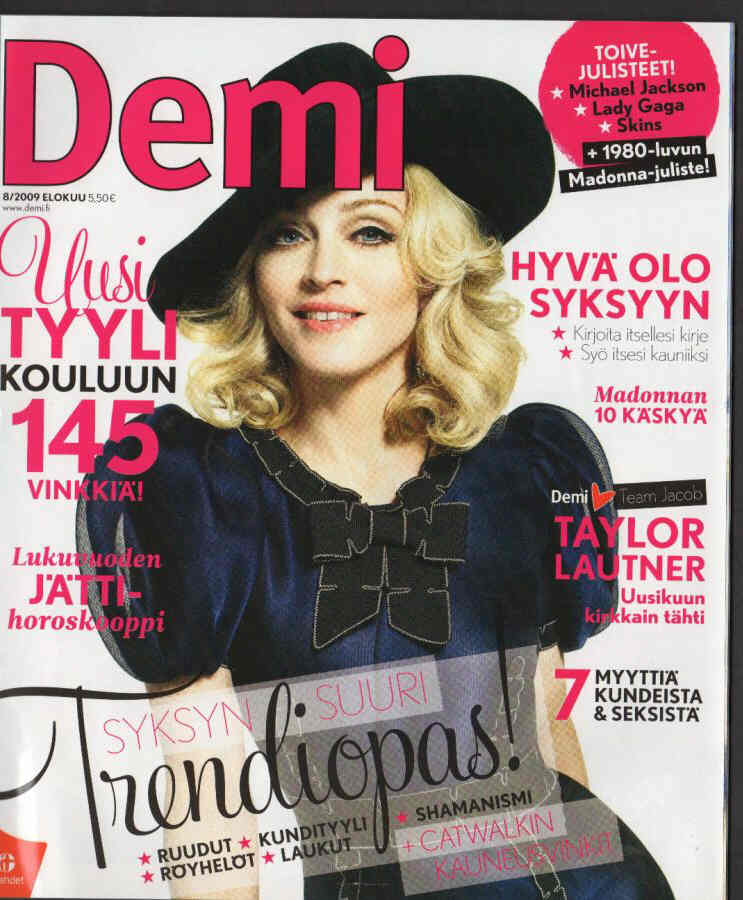 DEMI magazine side cover  August 2009