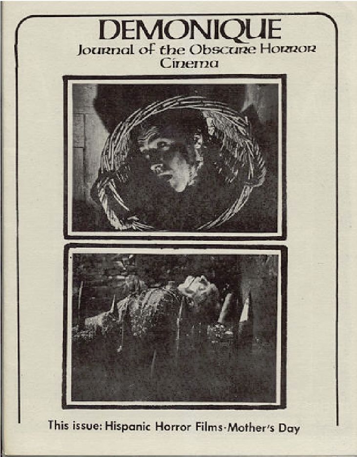 DEMONIQUE magazine side cover Issue 3  1982