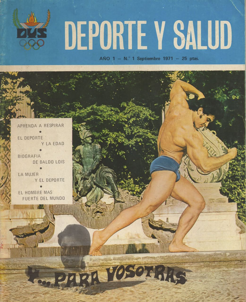 DEPORTE Y SALUD magazine side cover Issue 1  September 1971