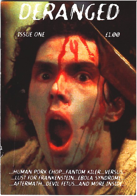 DERANGED magazine side cover Issue 1 Spring 2002