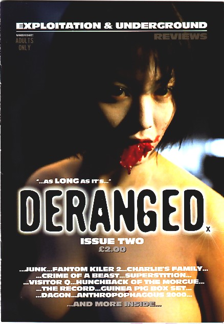 DERANGED magazine side cover Issue 2 Summer 2002