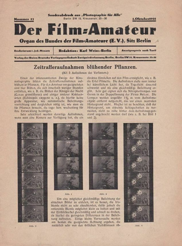 FILMAMATEUR magazine side cover Issue 13 1 October 1928
