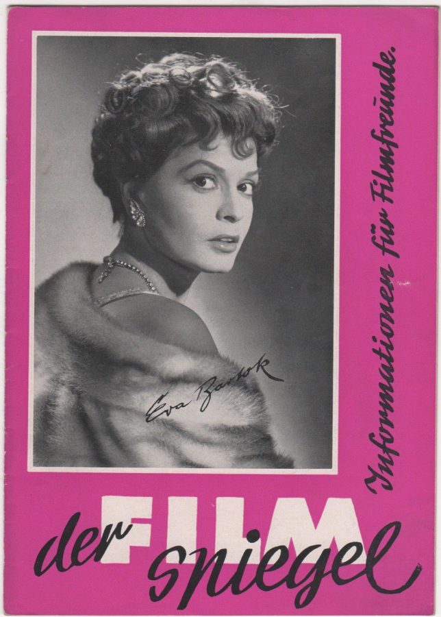 FILM SPIEGEL (1954-1959) magazine side cover Issue 27 August 1956