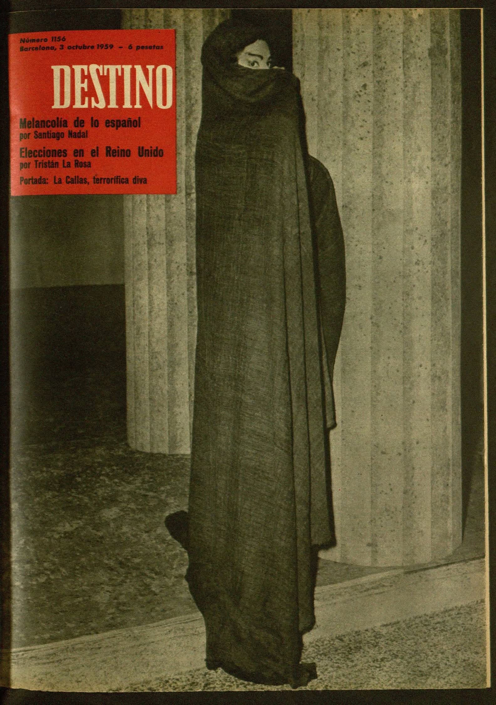 DESTINO magazine side cover Issue 1156 3 October 1959