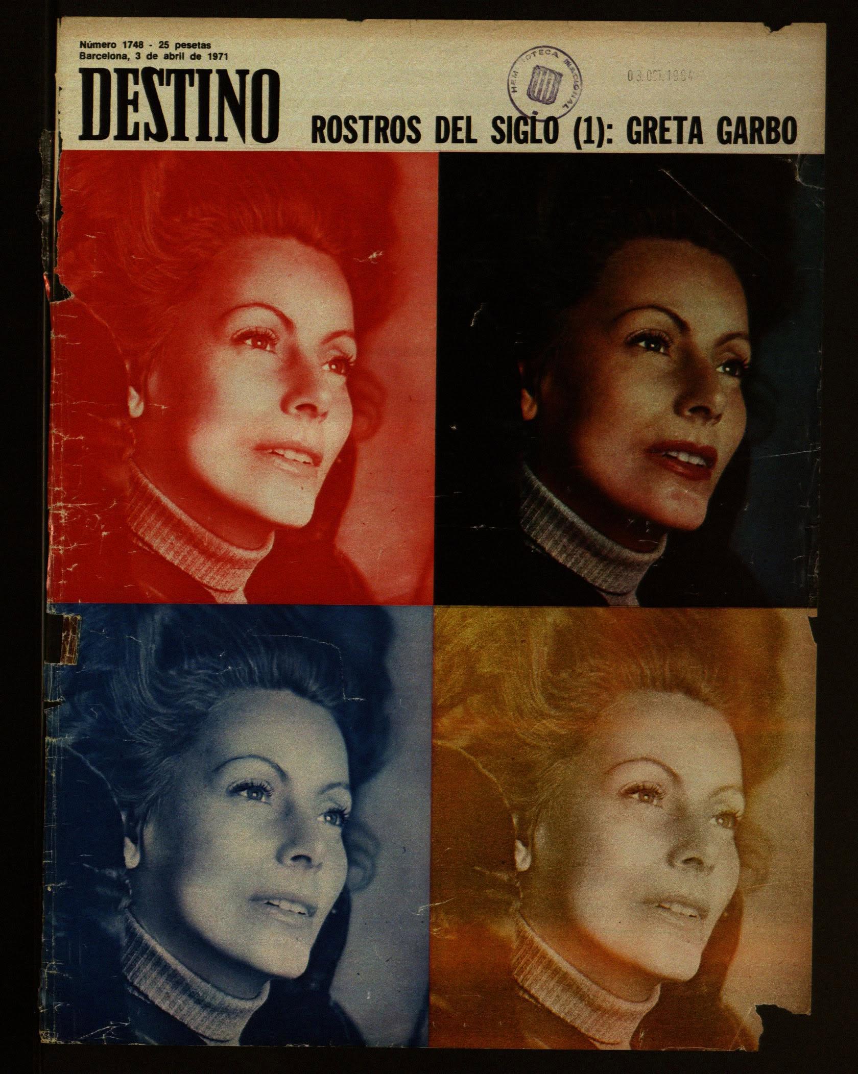 DESTINO magazine side cover Issue 1748 3 April 1971
