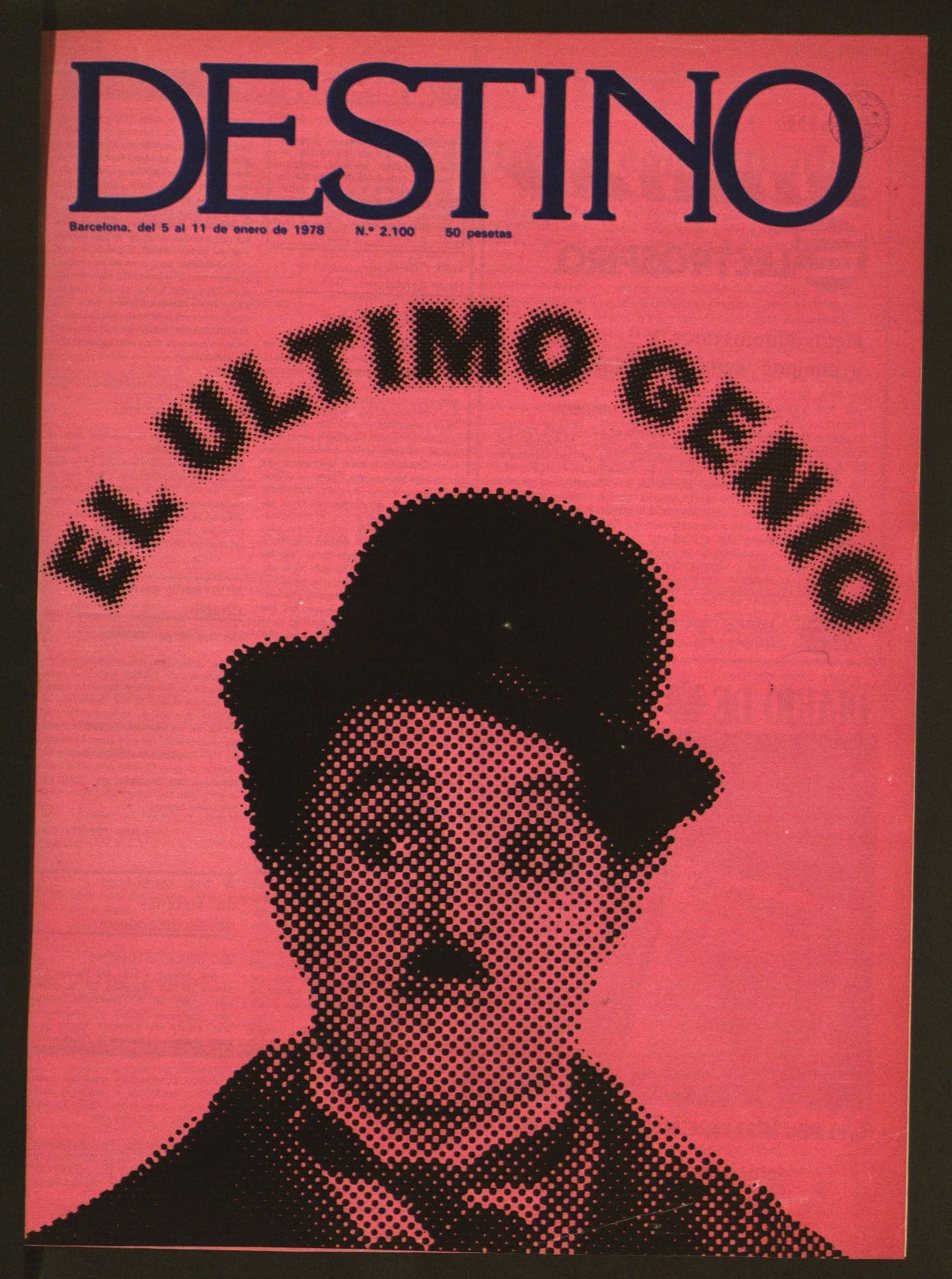 DESTINO magazine side cover Issue 2100 5 January 1978