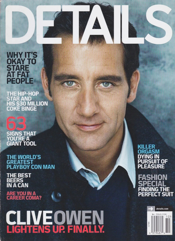 DETAILS magazine side cover  October 2009