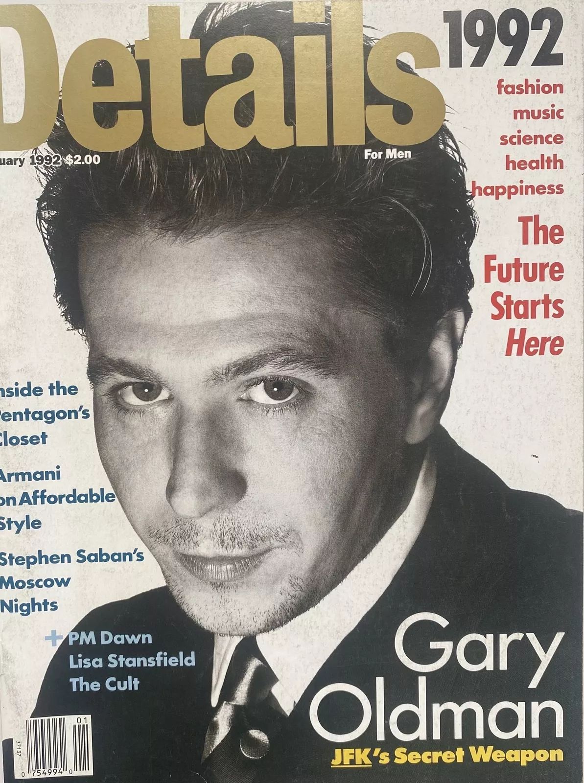 DETAILS magazine side cover  January 1992
