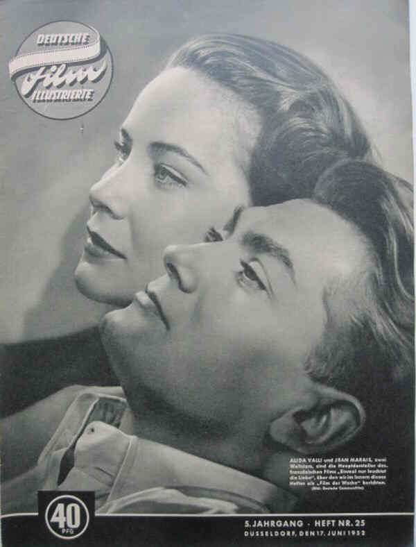 DEUTSCHE FILM ILLUSTRIERTE magazine side cover Issue 25 17 June 1952