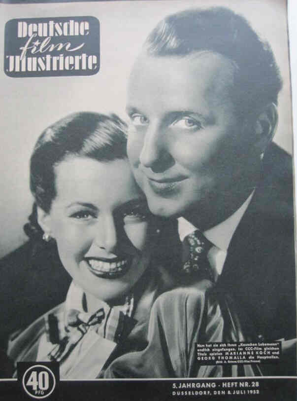 DEUTSCHE FILM ILLUSTRIERTE magazine side cover Issue 28 8 July 1952