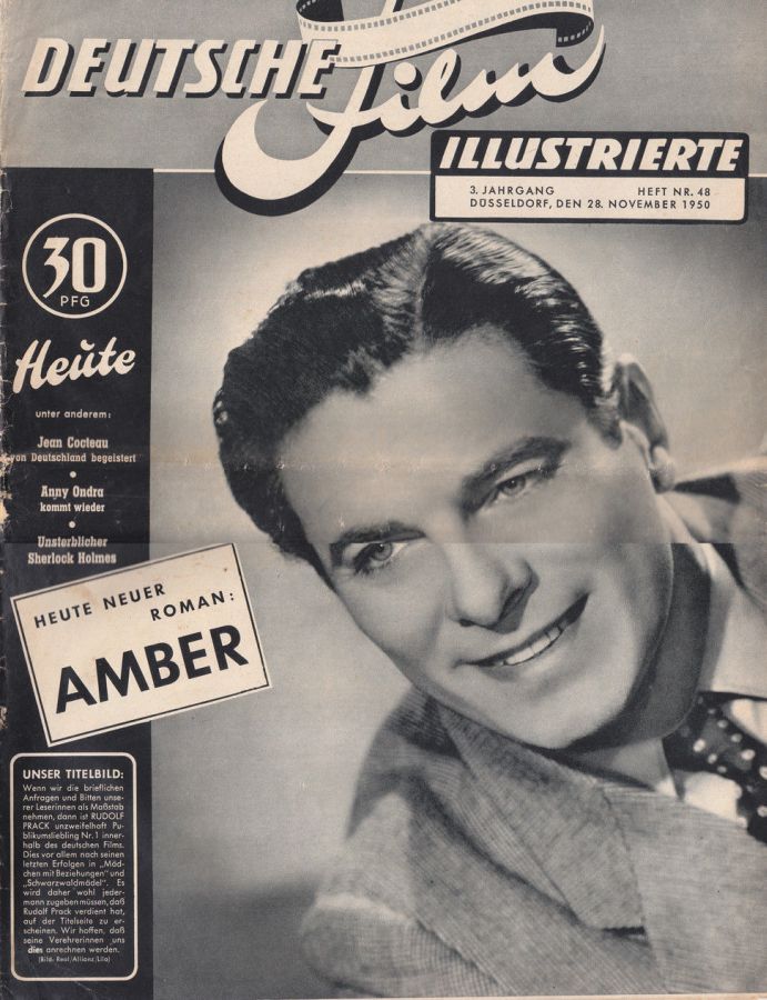DEUTSCHE FILM ILLUSTRIERTE magazine side cover Issue 48 28 November 1950