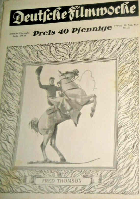 DEUTSCHE FILMWOCHE magazine side cover Issue 34 20 August 1926