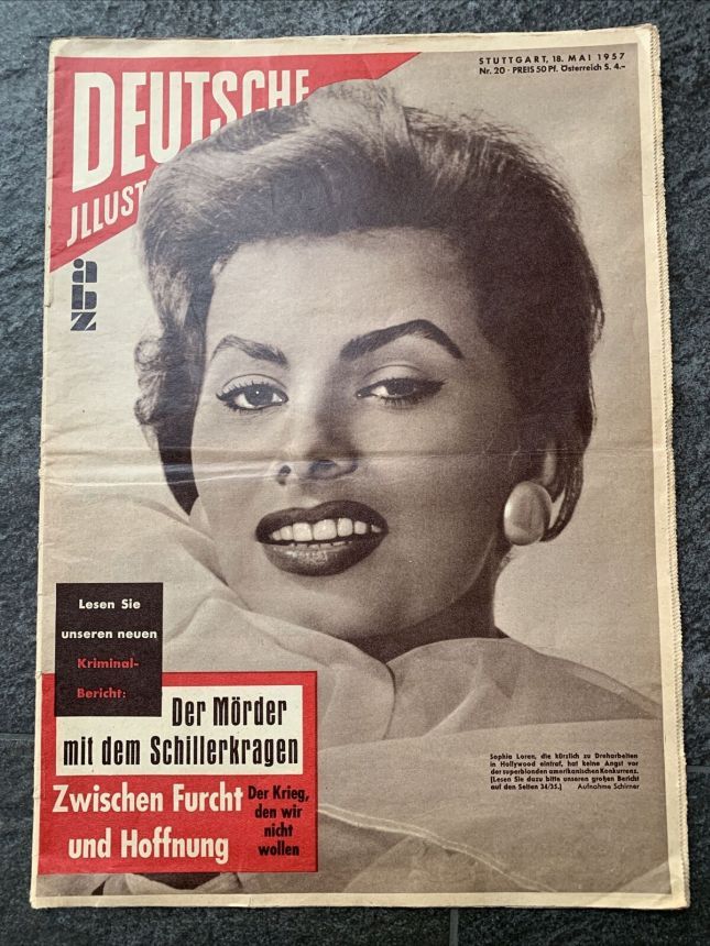 DEUTSCHE ILLUSTRIERTE magazine side cover Issue 20 18 May 1957