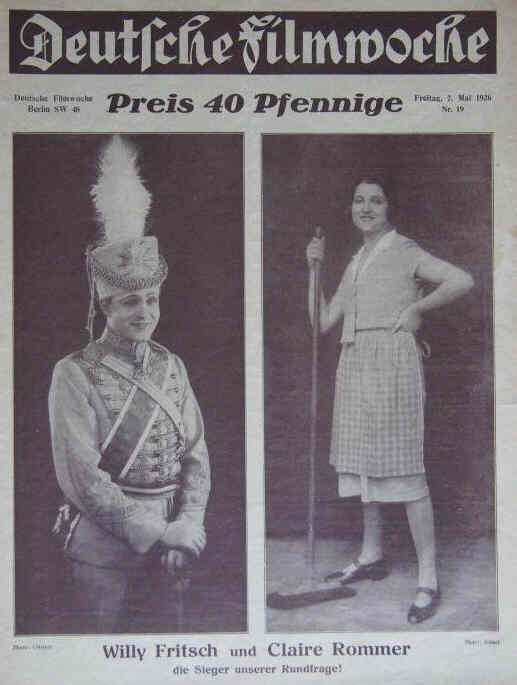 DEUTSCHE FILMWOCHE magazine side cover Issue 19 7 May 1926