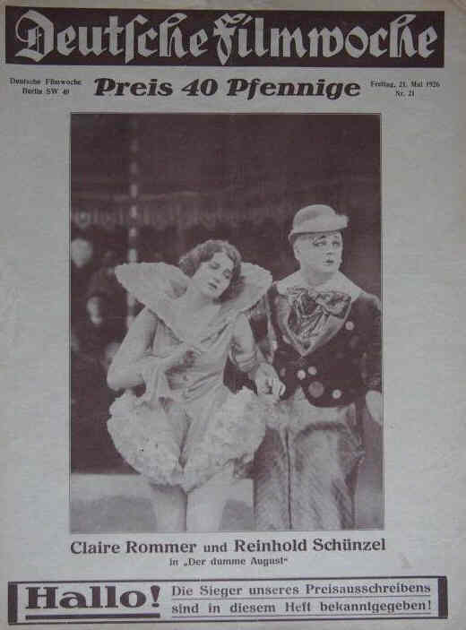 DEUTSCHE FILMWOCHE magazine side cover Issue 21 21 May 1926