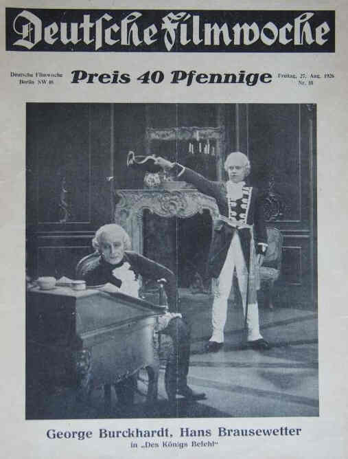 DEUTSCHE FILMWOCHE magazine side cover Issue 35 27 August 1926