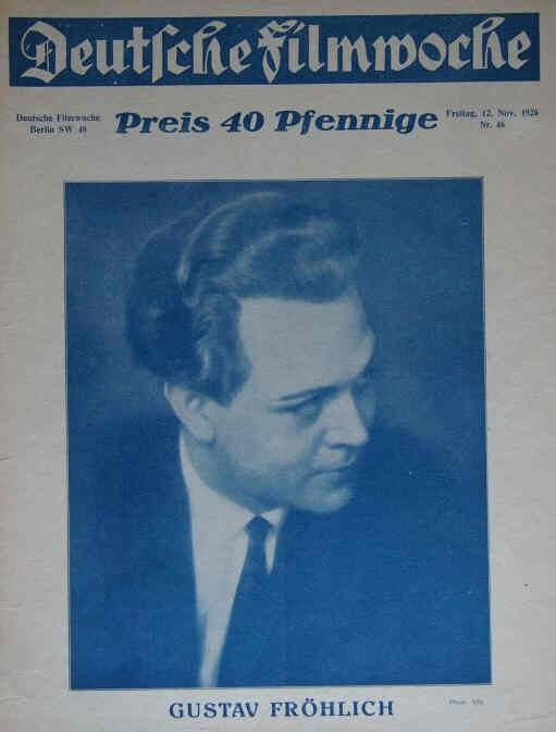 DEUTSCHE FILMWOCHE magazine side cover Issue 46 12 November 1926