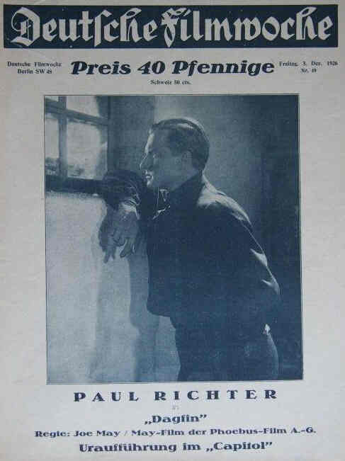 DEUTSCHE FILMWOCHE magazine side cover Issue 49 3 December 1926