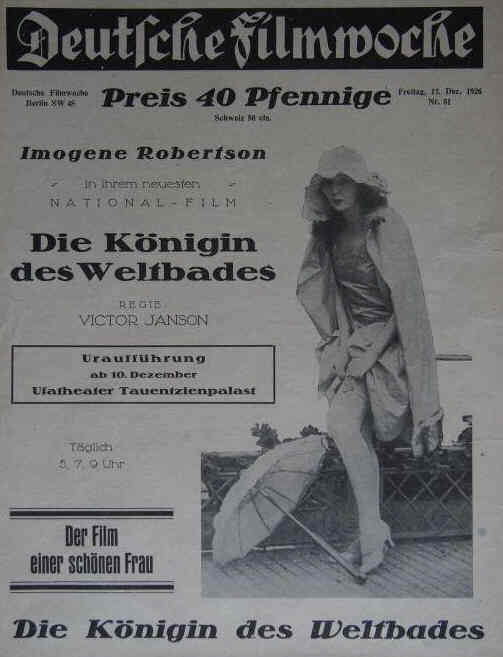 DEUTSCHE FILMWOCHE magazine side cover Issue 51 17 December 1926