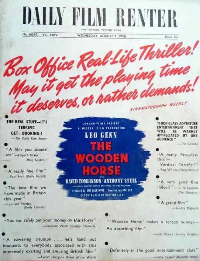 DAILY FILM RENTER magazine side cover 2 August 1950