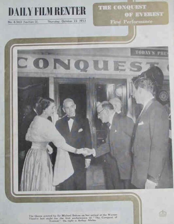 DAILY FILM RENTER magazine side cover 22 October 1953