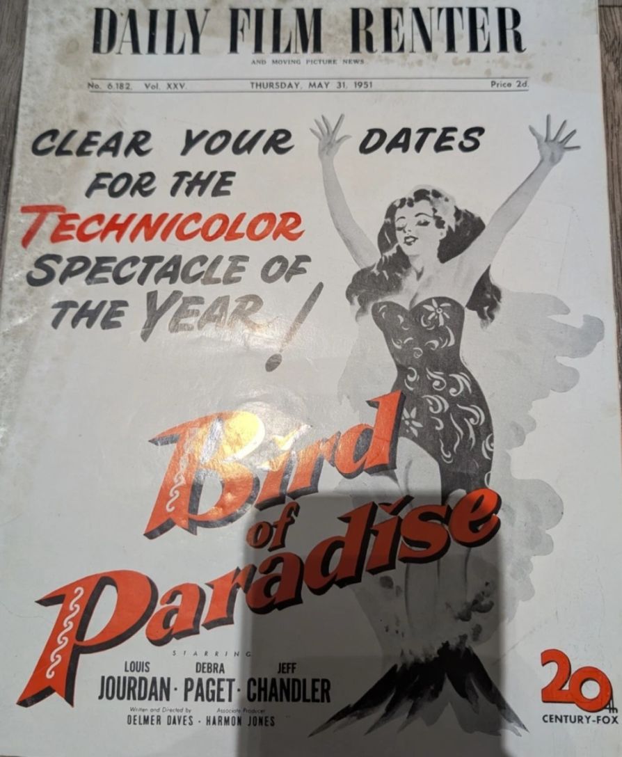 DAILY FILM RENTER magazine side cover Issue 6182 31 May 1951