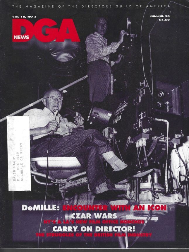 DGA magazine side cover  June/July 1993