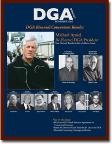 DGA MONTHLY magazine side cover Issue 13 November 2005