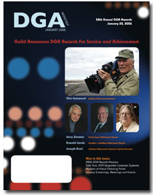 DGA MONTHLY magazine side cover Issue 15 January 2006