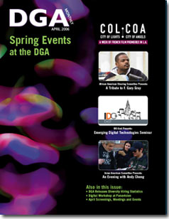 DGA MONTHLY magazine side cover Issue 18 April 2006