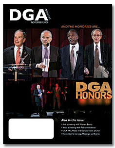 DGA MONTHLY magazine side cover Issue 25 November 2006
