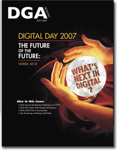 DGA MONTHLY magazine side cover Issue 33 July 2007