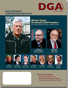 DGA MONTHLY magazine side cover Issue 34 August 2007
