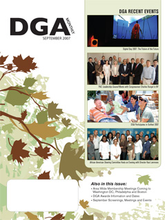 DGA MONTHLY magazine side cover Issue 35 September 2007