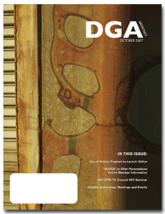 DGA MONTHLY magazine side cover Issue 36 October 2007