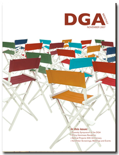 DGA MONTHLY magazine side cover Issue 37 November 2007