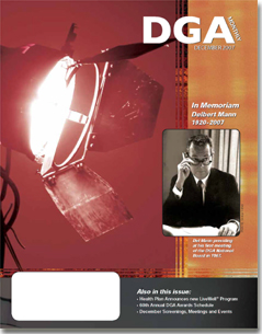 DGA MONTHLY magazine side cover Issue 38 December 2007