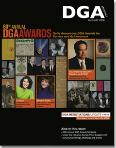 DGA MONTHLY magazine side cover Issue 39 January 2008