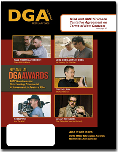 DGA MONTHLY magazine side cover Issue 40 February 2008