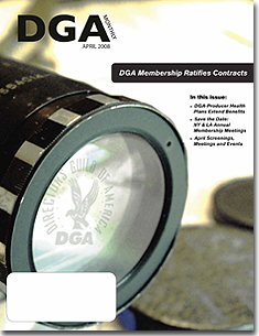 DGA MONTHLY magazine side cover Issue 42 April 2008
