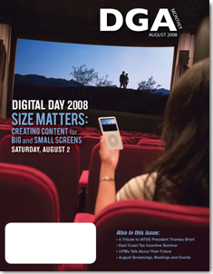 DGA MONTHLY magazine side cover Issue 46 August 2008