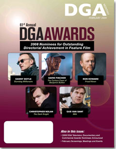 DGA MONTHLY magazine side cover Issue 52 February 2009