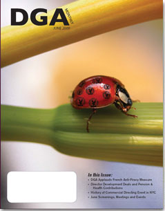 DGA MONTHLY magazine side cover Issue 56 June 2009