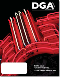 DGA MONTHLY magazine side cover Issue 60 October 2009