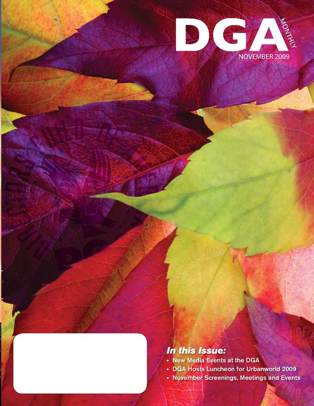 DGA MONTHLY magazine side cover Issue 61 November 2009