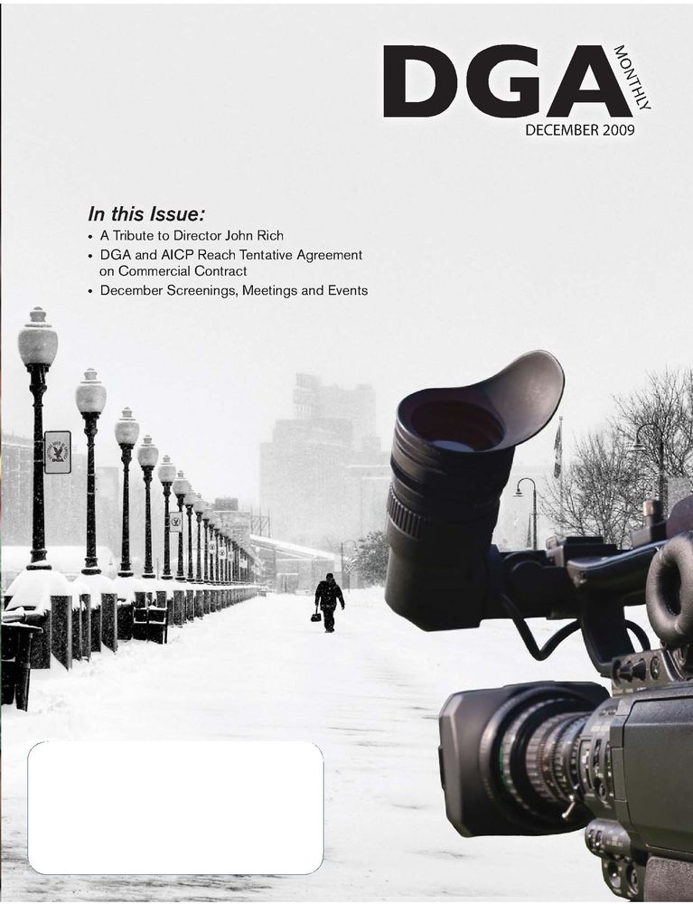 DGA MONTHLY magazine side cover Issue 62 December 2009